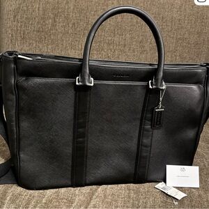 Coach Black Leather Briefcase